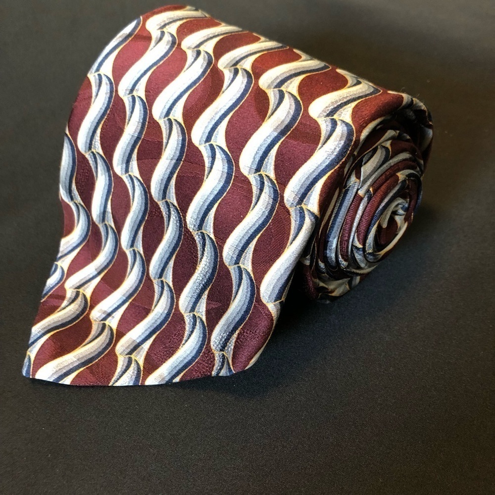 Vintage Enzo Felini 100% Handmade in Italy Silk‎ Tie. Swirl Pattern. EUC.